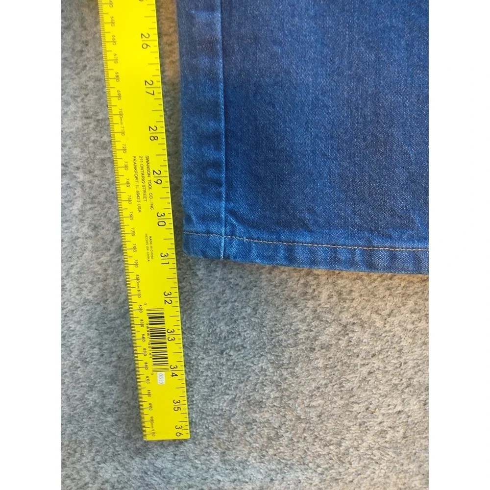 Wrangler Cowboy Cut Mens Jeans Indigo Blue Straight Leg Denim Pants 34x31